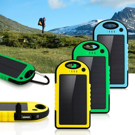 Водоустойчиво соларно зарядно 5000 mAh - Solar Charger с фенер