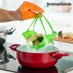 Силиконова кошница за готвене на пара с ръкавица InnovaGoods