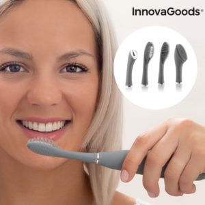 Силиконова електрическа четка за зъби и лице с различни приставки InnovaGoods Klinfor