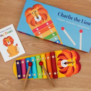 Дървен детски ксилофон Лъвчето Чарли - Rex London