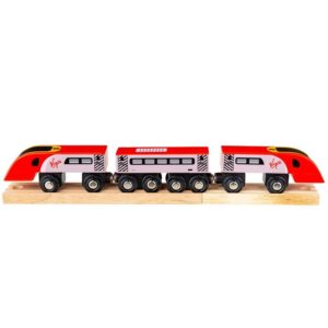 Детска дървена играчка влакче с релси Bigjigs Rail – Пендолино BJT461 1