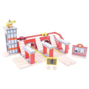 Детска дървена централна гара Bigjigs Rail - голяма MTBJT272 1