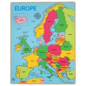 Детски дървен пъзел карта на Европа Bigjigs MTBJ048 1