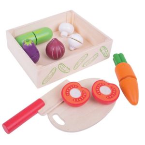 Детски комплект дървени зеленчуци за рязане Bigjigs MTBJ473 1