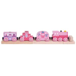 Детско дървено влакче Bigjigs Rail Влакът на принцесата - розово MT BJT451 1