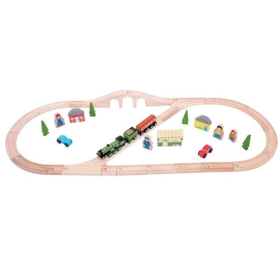 Детско дървено влакче с релси Bigjigs Rail – Летящия Шотландец MTBJT026 1