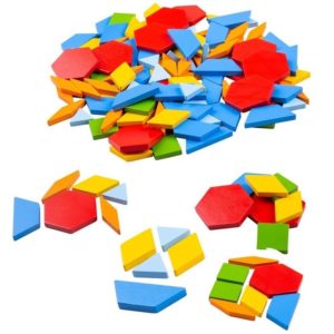 Детска дървена игра Геометрични плочки Bigjigs MTBJ942 1