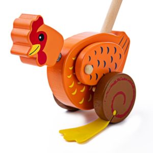 Детска дървена играчка за бутане Кокошка Bigjigs MTBB131 1