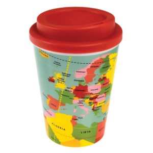 Пластмасова чаша с капак Карта на света - Rex London