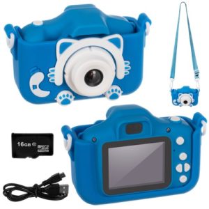 Дигитален фотоапарат за деца с различни функции - син