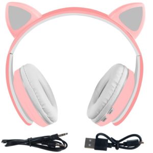 Bluetooth слушалки за деца в розово