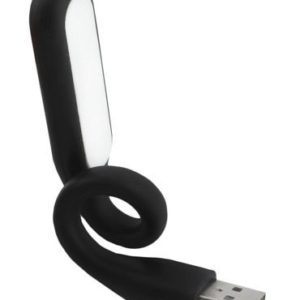 USB лампа за лаптоп в черен цвят, въртяща се на 360'
